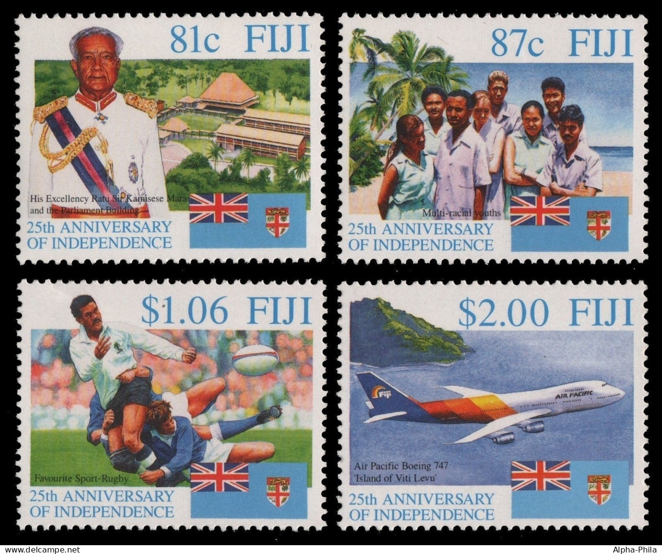 Fidschi 1995 - Mi-Nr. 741-744 ** - MNH - Unabhängigkeit / Independence - Fiji (...-1970)