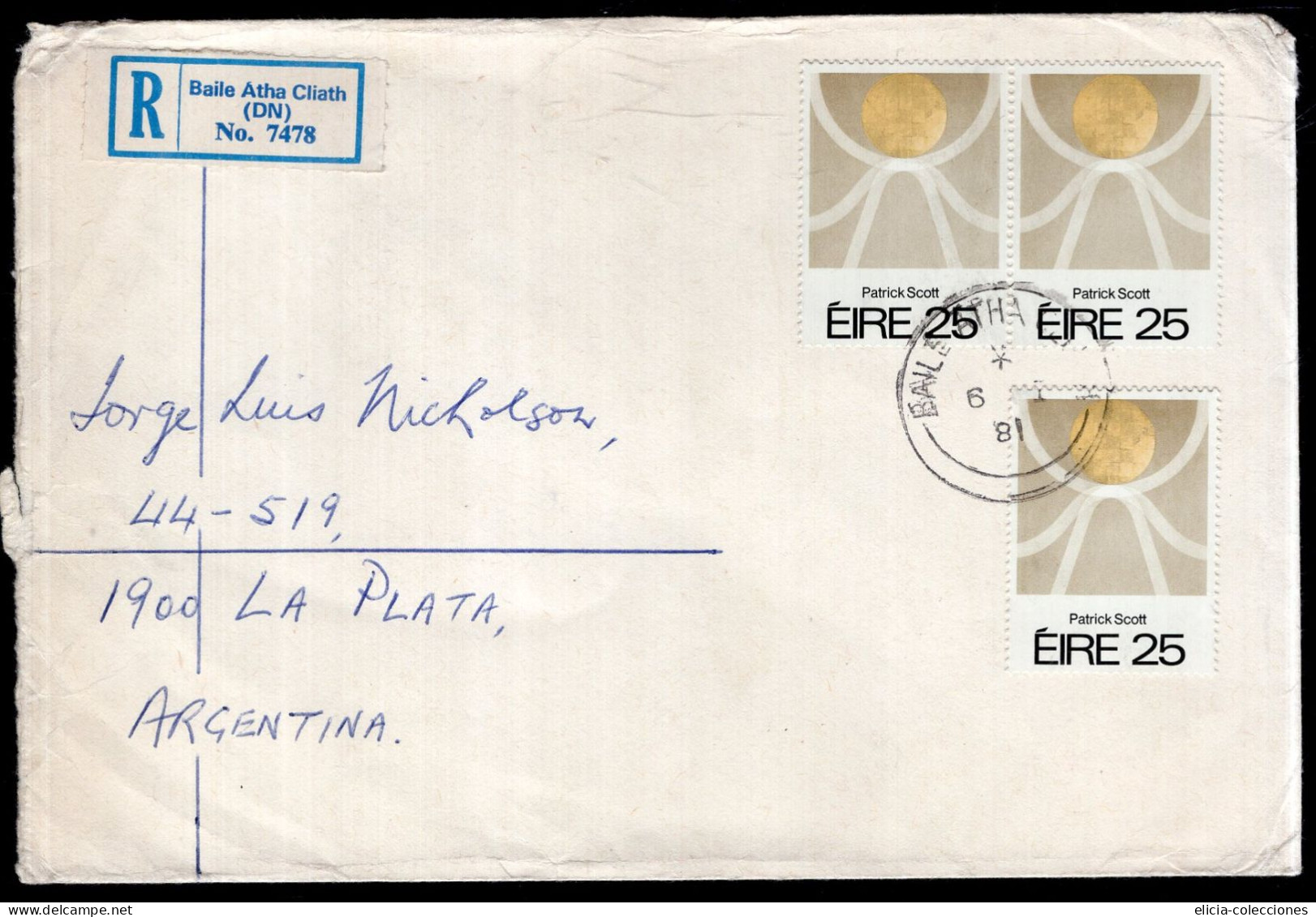 Ireland - 1981 - Letter - Sent From Dublin To Argentina - Caja 30 - Lettres & Documents