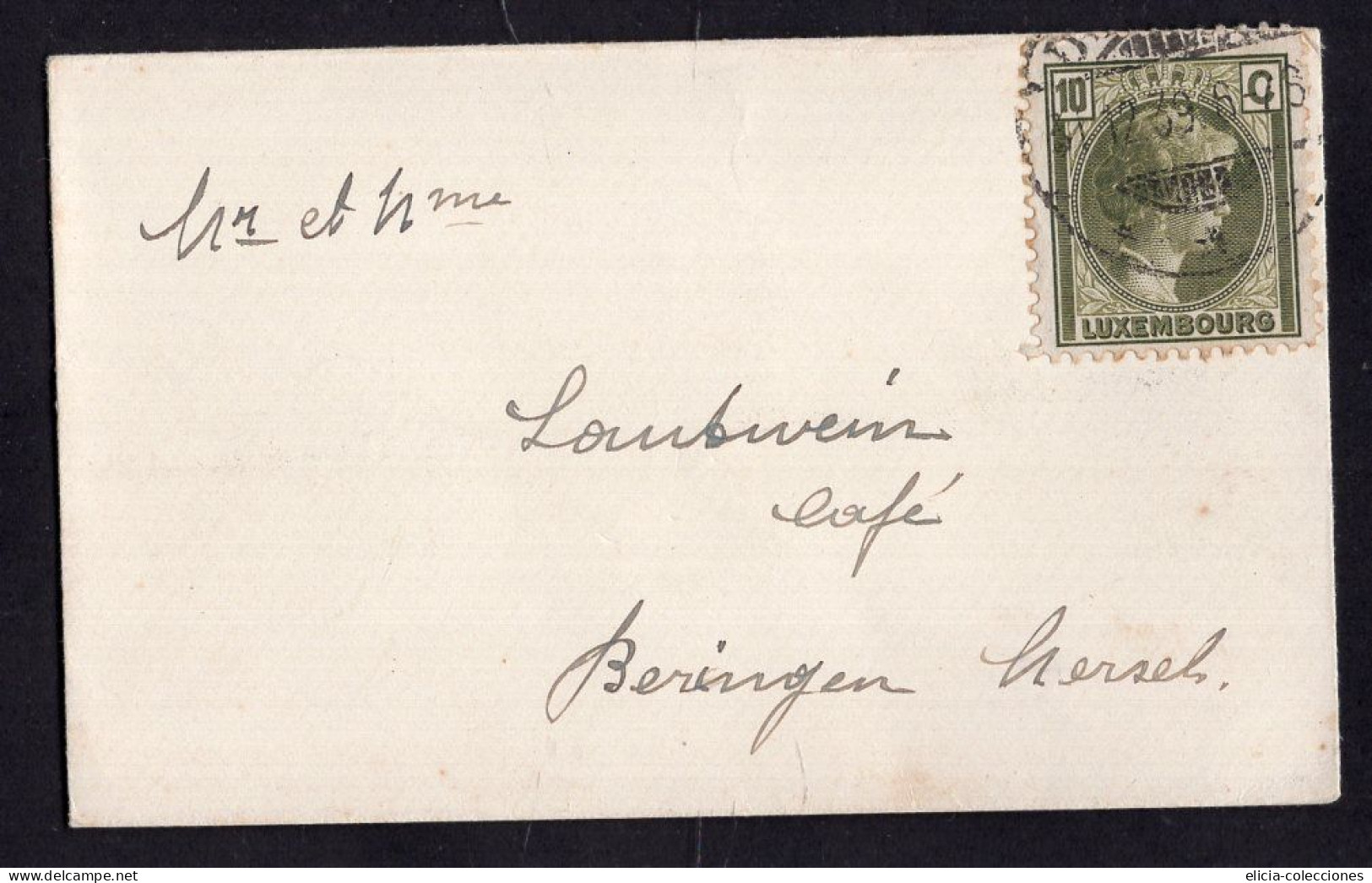 Luxembourg  -1939 - Letter - Caja 30 - 1926-39 Charlotte Di Profilo Destro