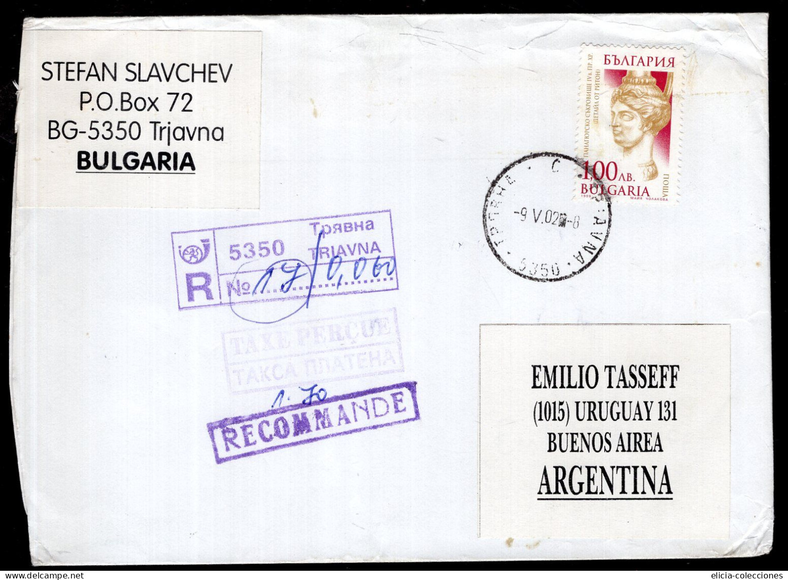 Bulgaria - 2002 - Letter - Sent From Triavna To Argentina - Caja 30 - Brieven En Documenten