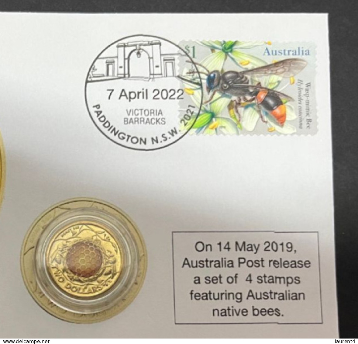 (29-11-2023) "very Scarce" Honey Bee $ 2.00 Coin - On Cover With Honey Bee Australian Stamp - 2 Dollars