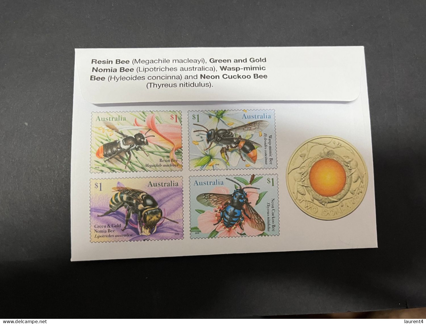 (29-11-2023) "very Scarce" Honey Bee $ 2.00 Coin - On Cover With Honey Bee Australian Stamp - 2 Dollars