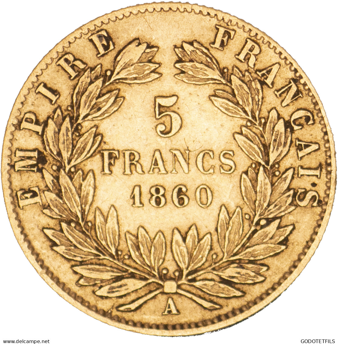 Second-Empire- 5 Francs Napoléon III Tête Nue 1860 Paris - 5 Francs (oro)