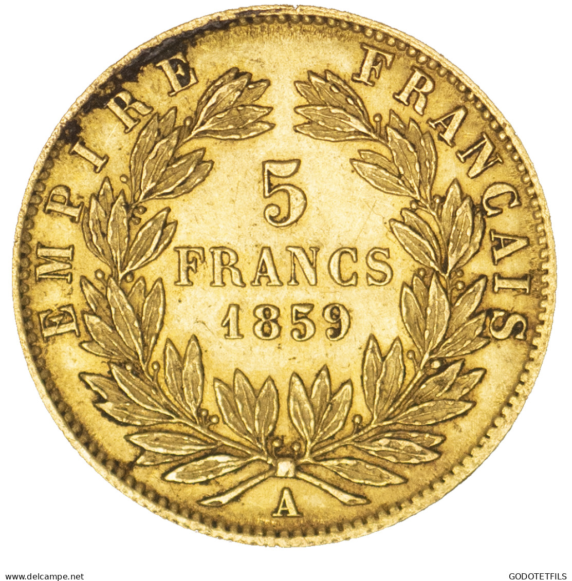 Second-Empire- 5 Francs Napoléon III Tête Nue 1859 Paris - 5 Francs (gold)