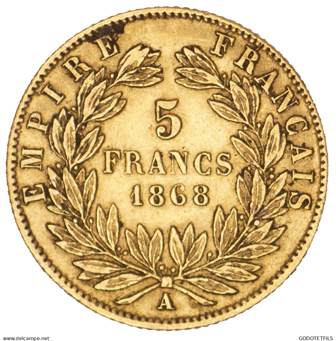 Second-Empire- 5 Francs Napoléon III Tête Laurée 1868 Paris - 5 Francs (oro)