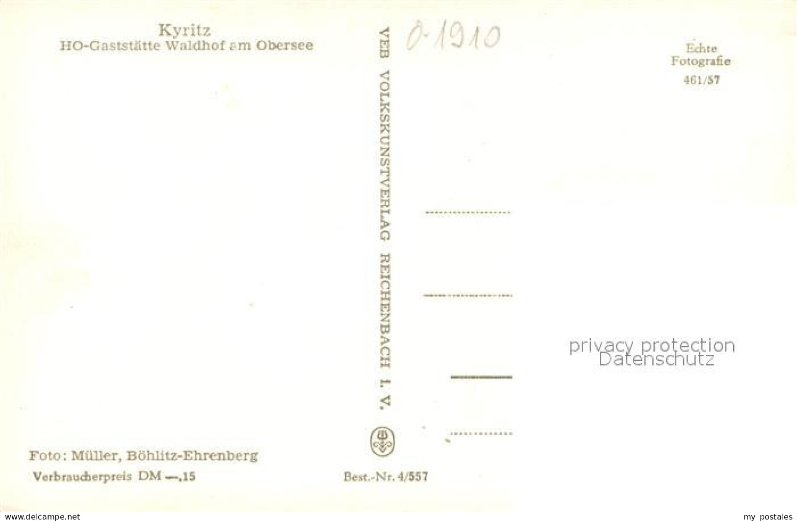 43369415 Kyritz Brandenburg HO Gaststaette Waldhof Am Obersee Kyritz Brandenburg - Kyritz