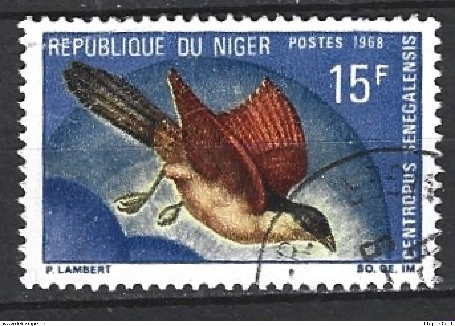 NIGER. N°240 De 1970-2 Oblitéré. Coucal Du Sénégal. - Cuckoos & Turacos