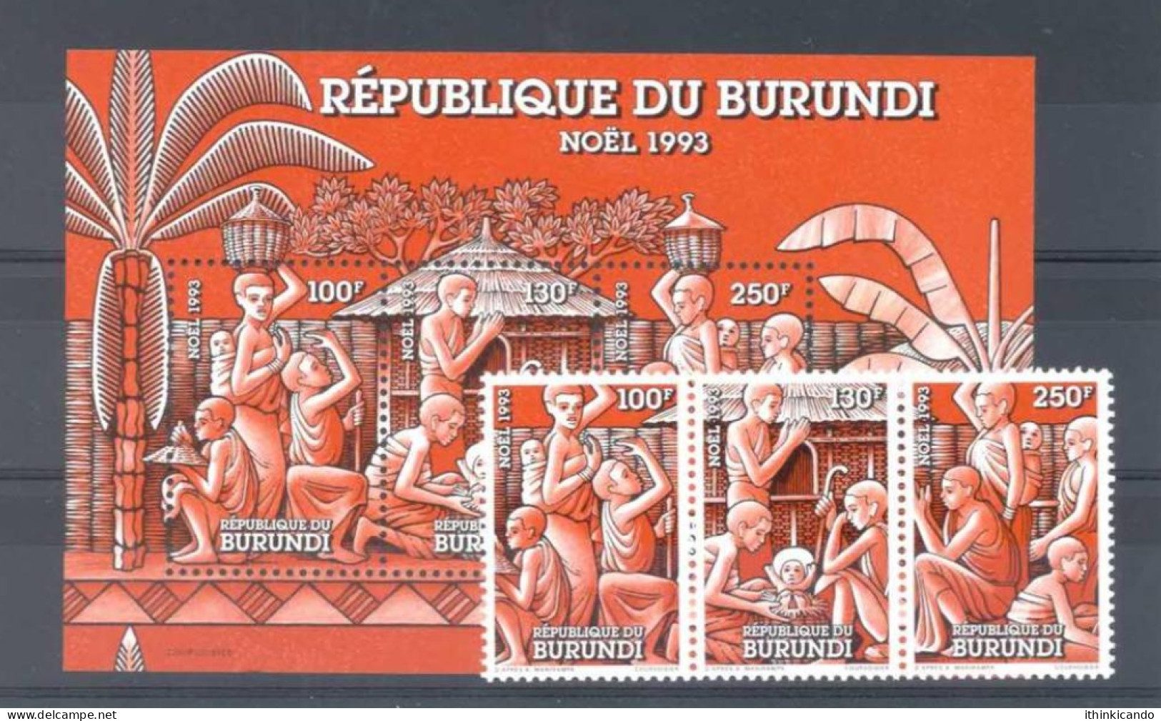 BURUNDI 1993 Mi 1790-1792 + Block 135 MNH - Nuovi