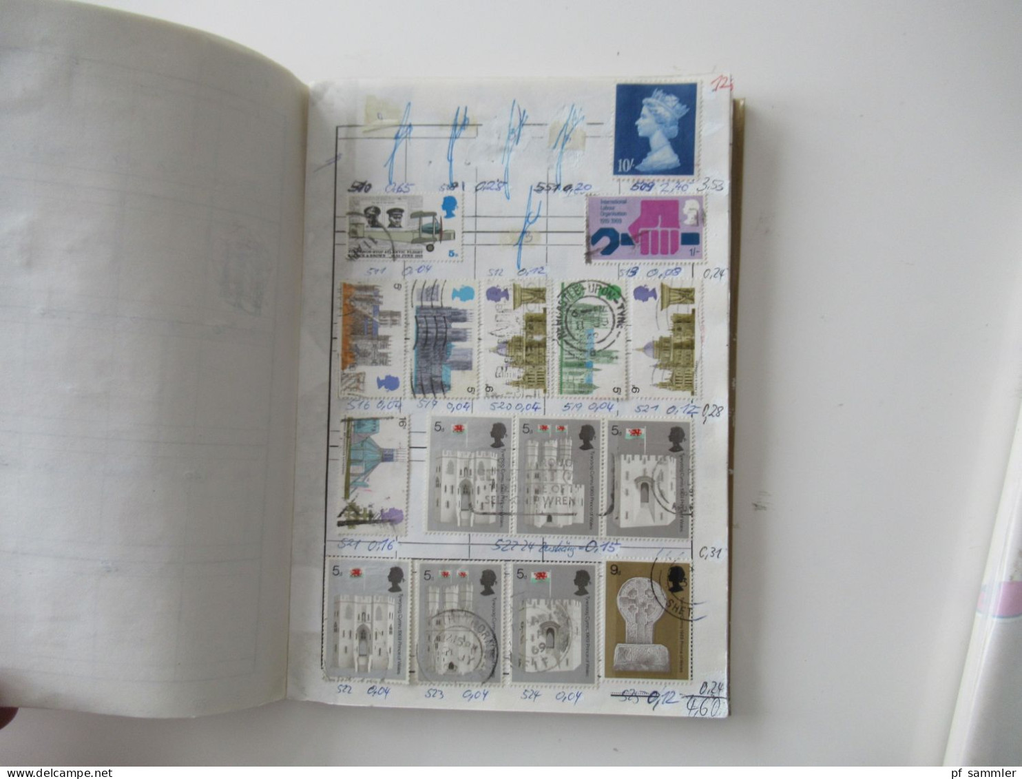 Sammlung / 2 interessante Auswahlhefte Europa GB / UK Semiklassik - 1990 massenweise gestempelte Marken / Fundgrube