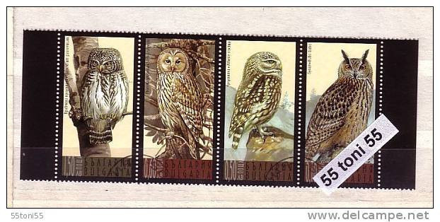 2009 Fauna BIRDS-Owls 4v. – Used/oblitere (O)BULGARIA / Bulgarie - Gebraucht