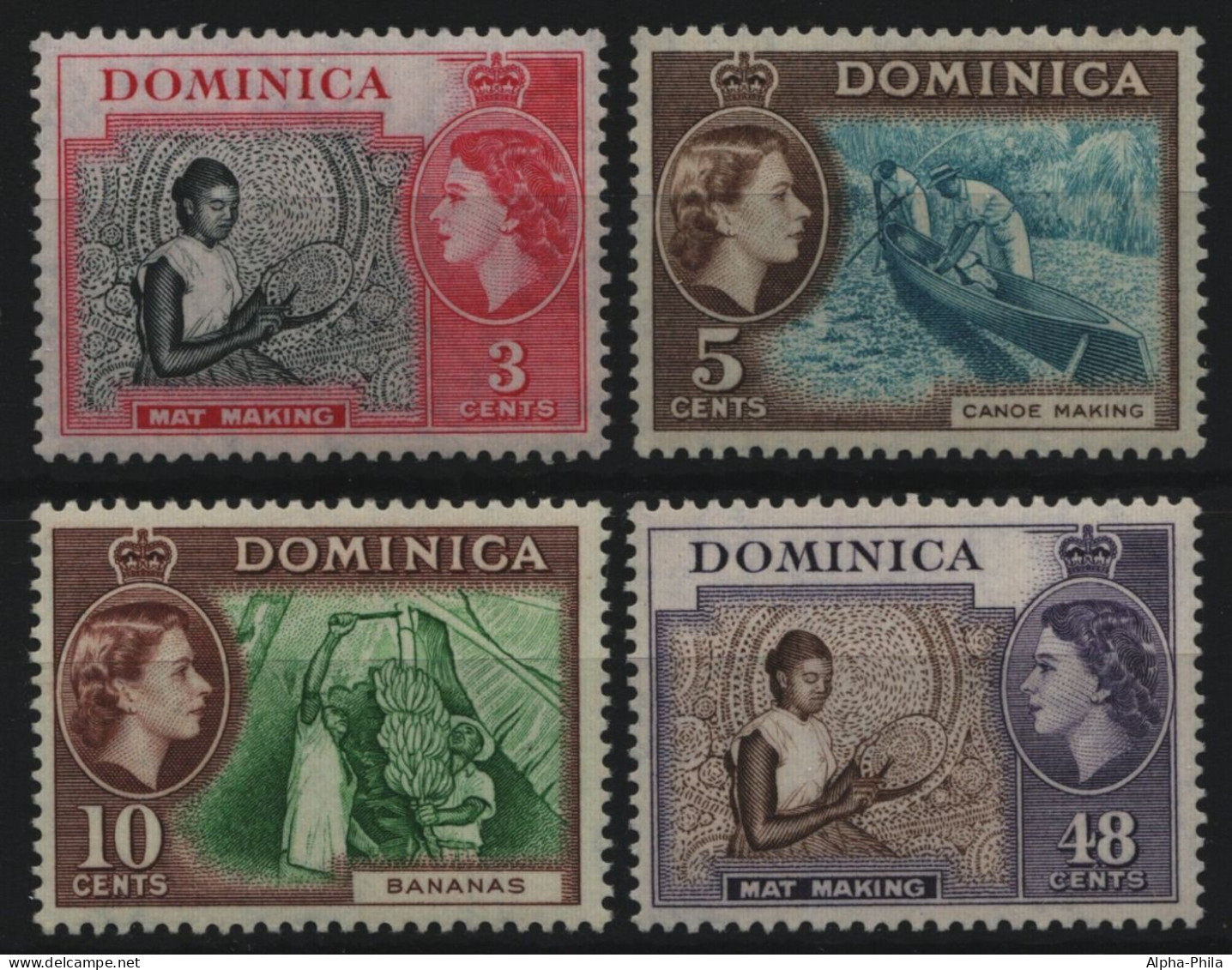 Dominica 1957 - Mi-Nr. 153-156 ** - MNH - Queen Elisabeth II - Dominica (...-1978)