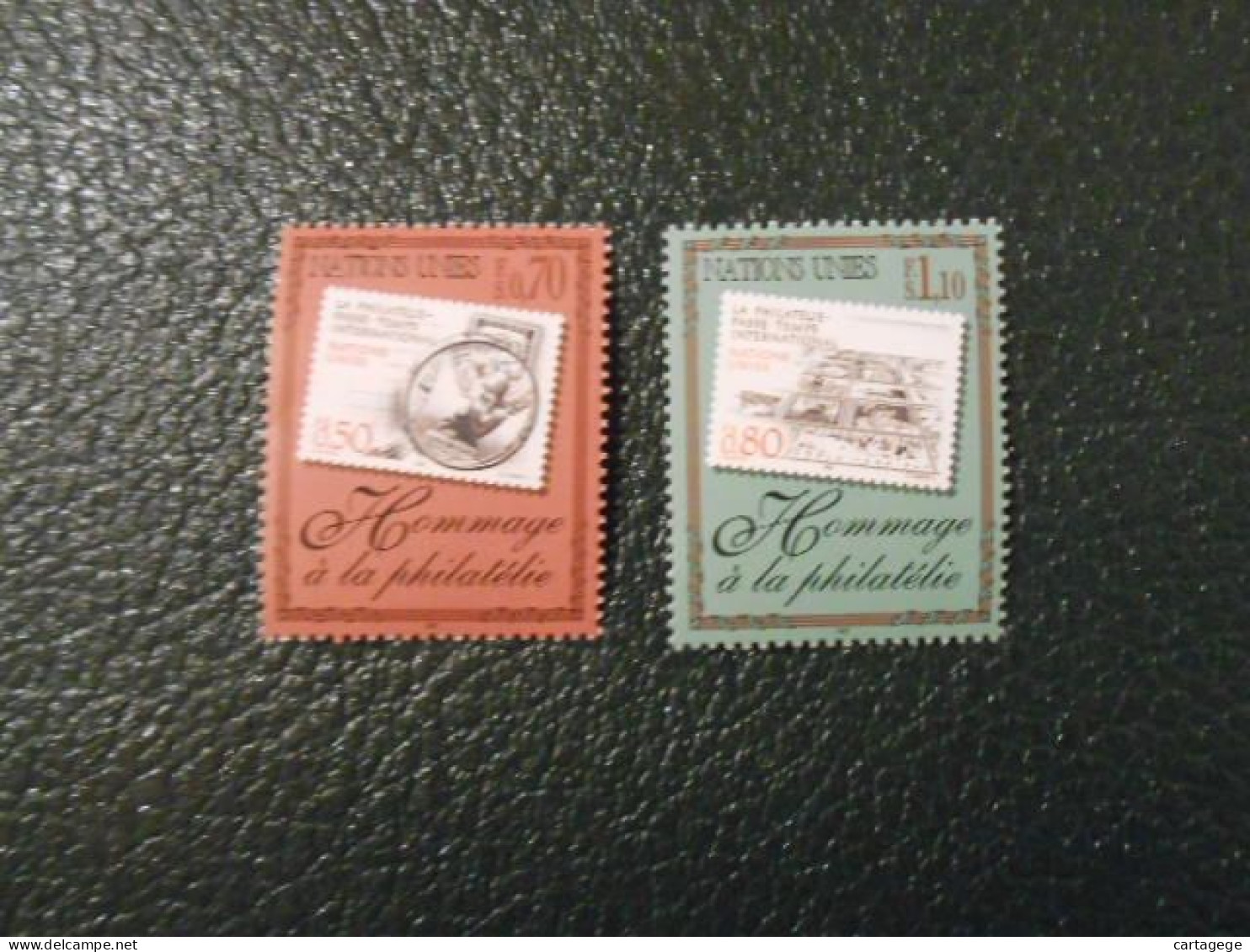 NATIONS-UNIES GENEVE YT  338/339 HOMMAGE A LA PHILATELIE** - Unused Stamps