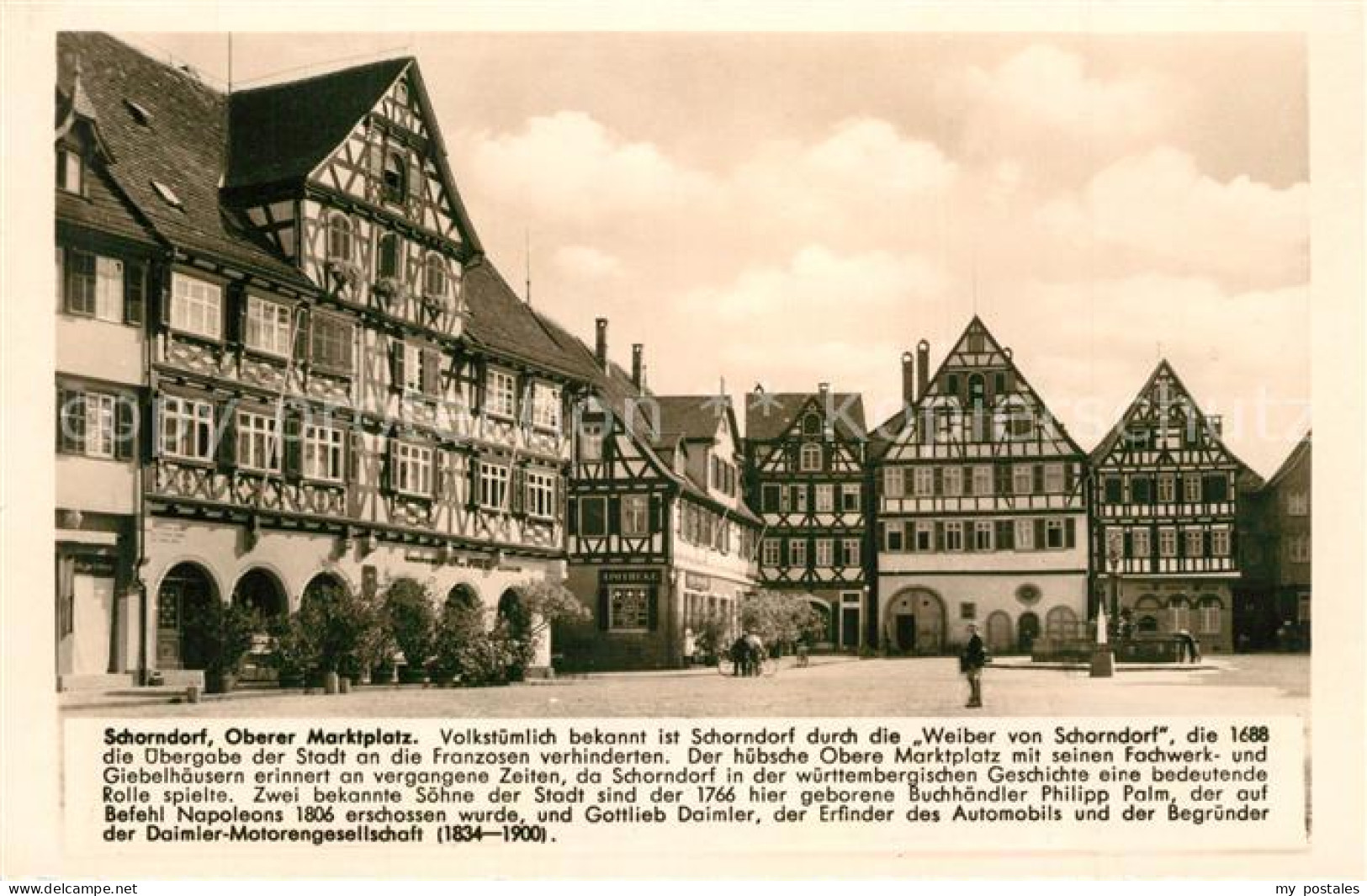 43354087 Schorndorf Wuerttemberg Oberer Marktplatz Fachwerkhaeuser Kosmos Chroni - Schorndorf