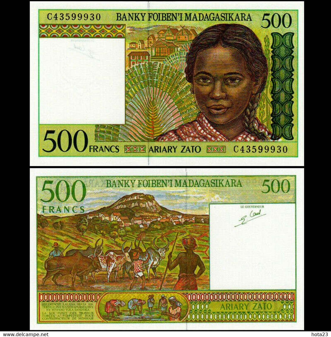 Madagascar 500 Francs , ND(1994), P-75b, Banknote, UNC - Madagaskar