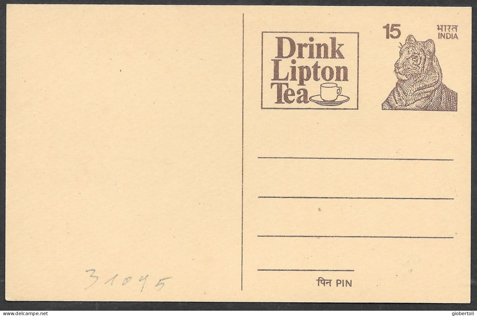 India/Inde: Intero, Stationery, Entier, Tè Lipton, Lipton Tea, Thé Lipton - Otros & Sin Clasificación