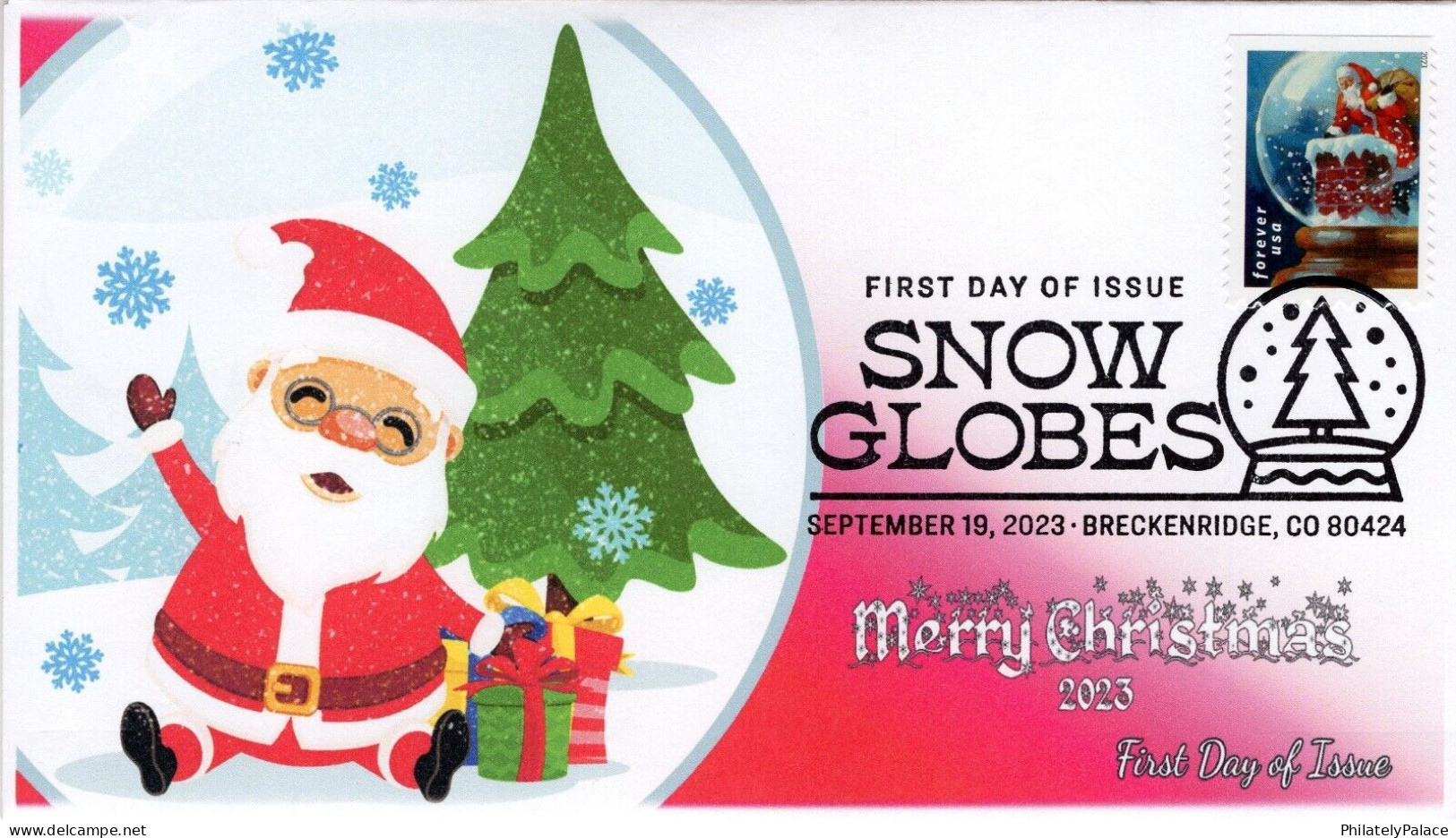 USA 2023 Christmas,Snow Globes,Gift,Santa Clause,Snowflake,Winter Season,Holiday, FDC(**) - Brieven En Documenten