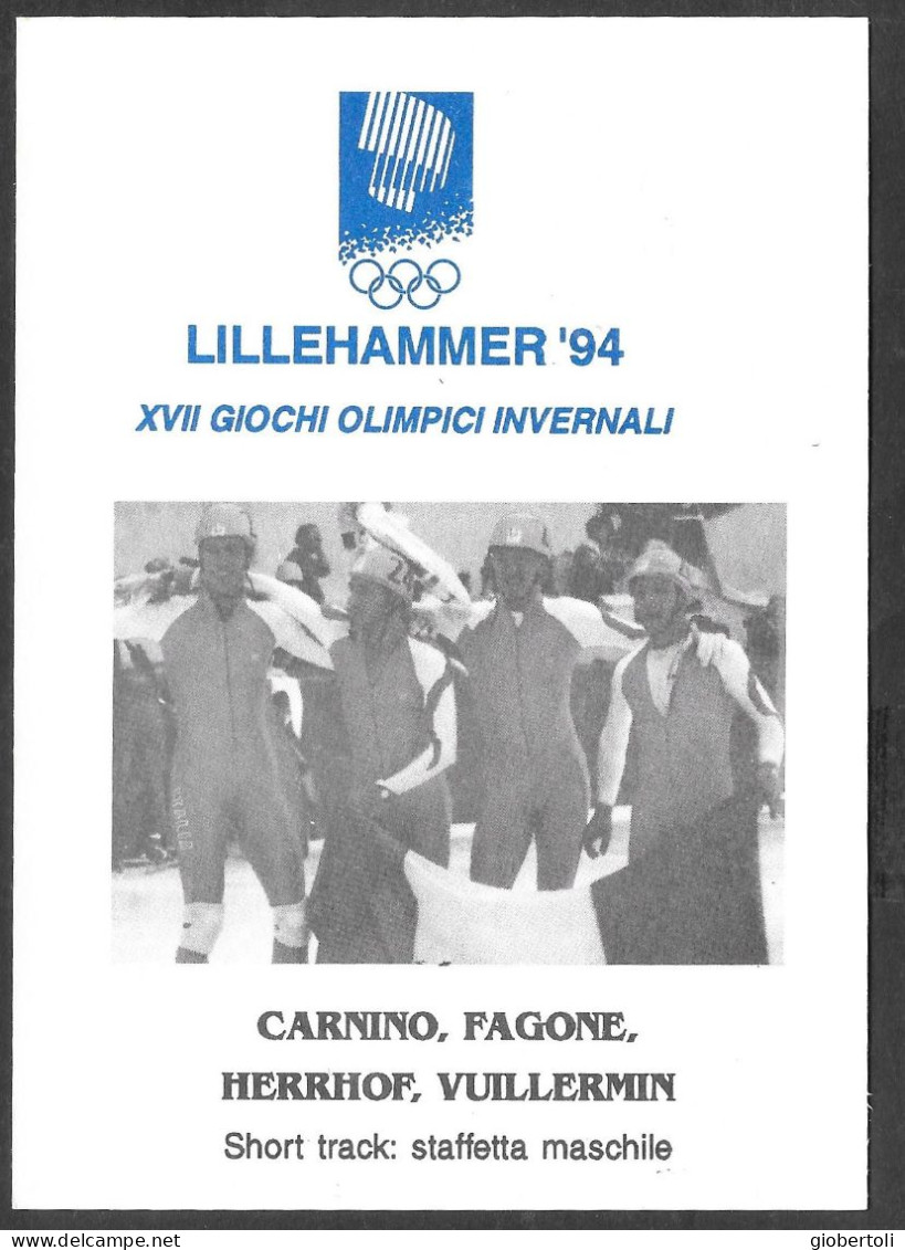 Italia/Italy/Italie: Intero, Stationery, Entier, Staffetta Maschile, Men's Relay, Relais Masculin - Winter 1994: Lillehammer