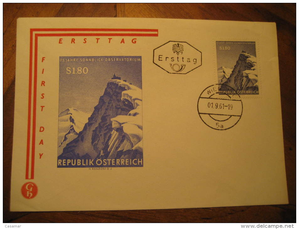 Wien 1961 Observatorium Weather Climate Meteorology Science Fdc Cancel Cover Austria - Clima & Meteorología