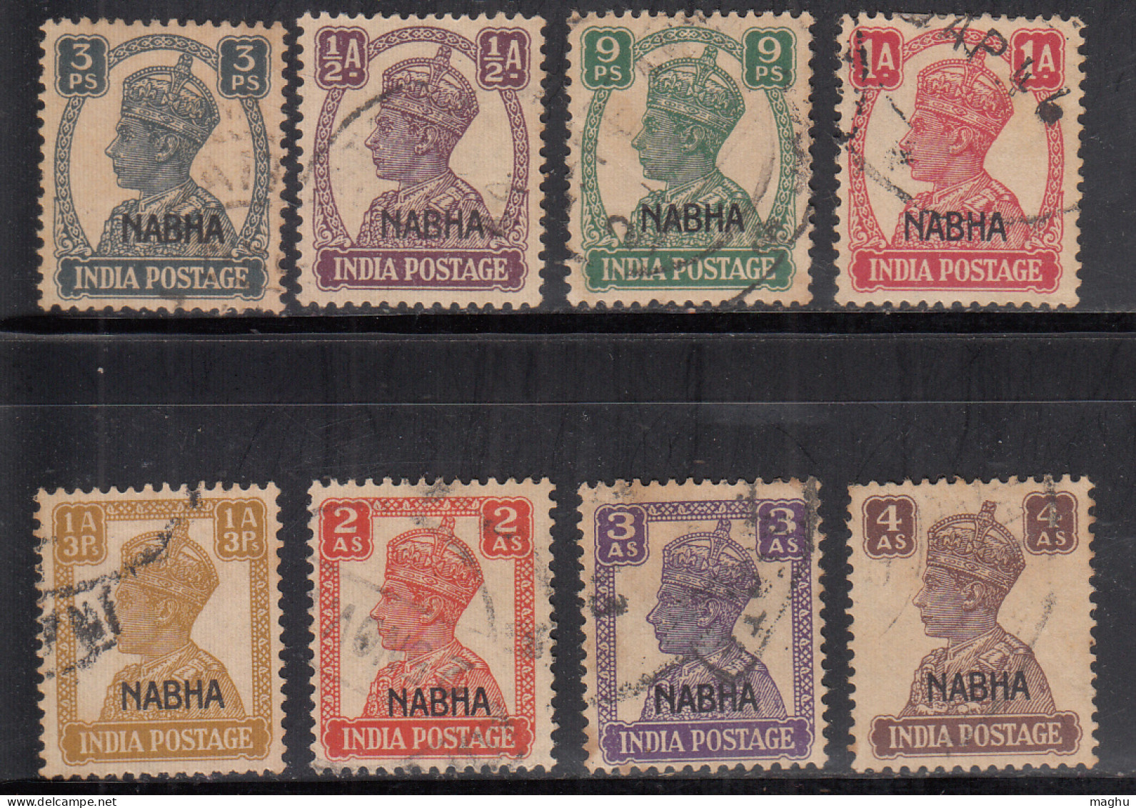 8v Used Nabha KGVI Series 1940-1943  British India - Nabha