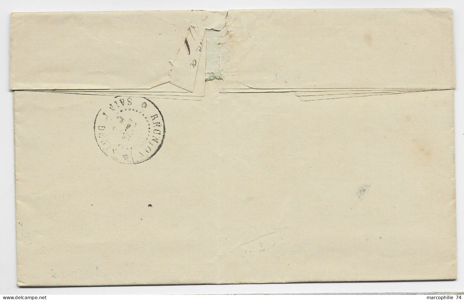 COLONIES 20C SAGE  LETTRE COVER  CACHET BLEU REUNION 2 DEC 1882 SAINT PAUL POUR ST DENIS - Briefe U. Dokumente