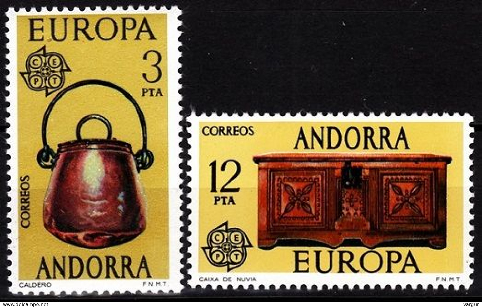 ANDORRA SPANISH 1976 EUROPA: Handicrafts. Copper And Woodwork. Complete Set, MNH - 1976