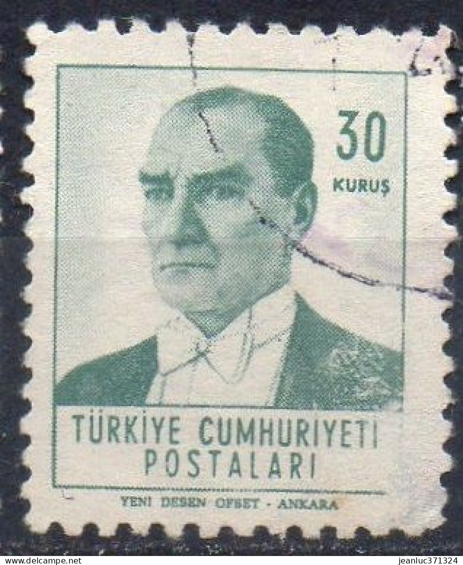 TURQUIE N° 1605 O Y&T 1961-1962 Portrait D'Atatürk - Usados