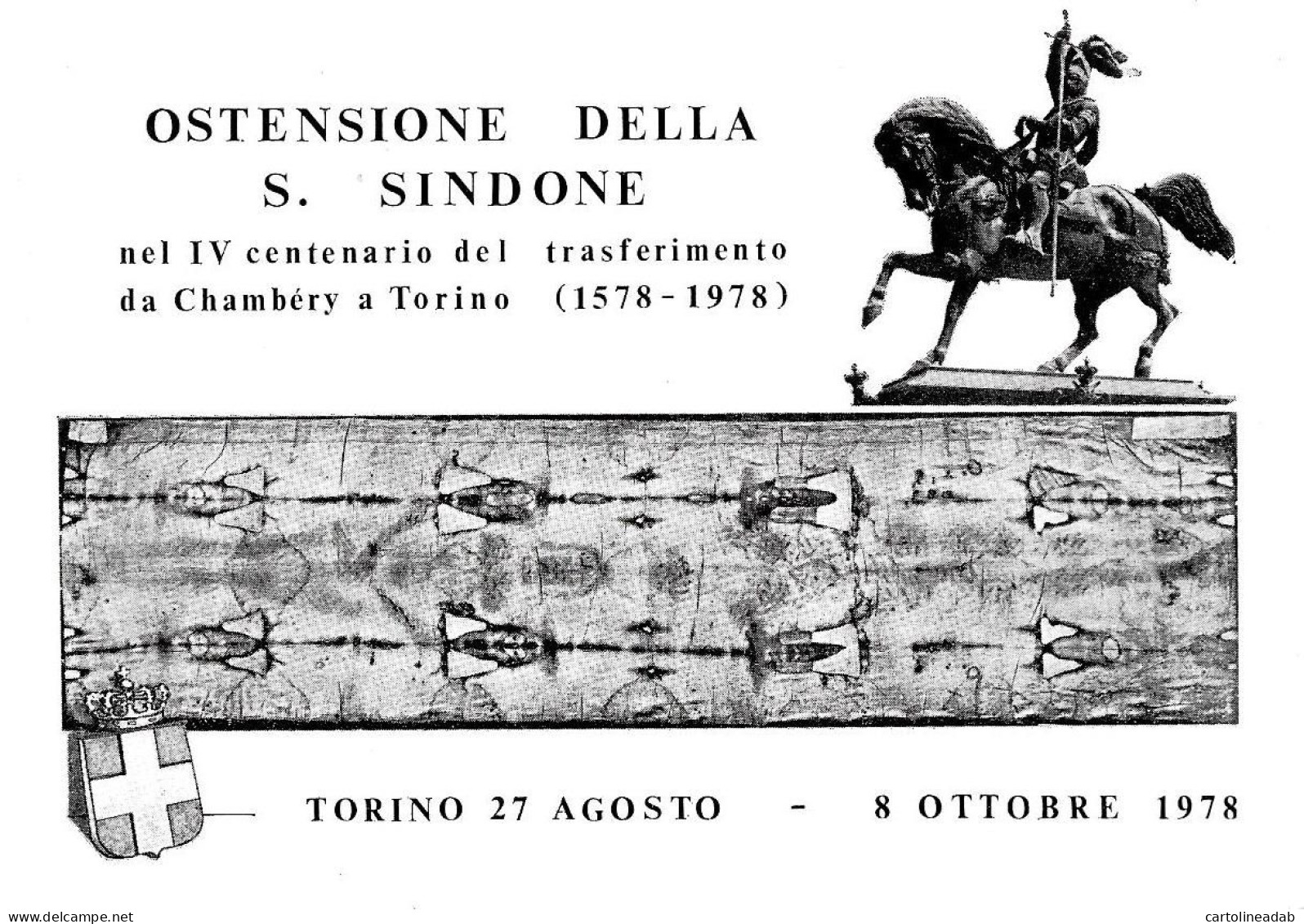 [MD8372] CPM - TORINO - OSTENSIONE DELLA S. SINDONE OTTOBRE 1978 - CON ANNULLO - PERFETTA - Non Viaggiata - Exhibitions