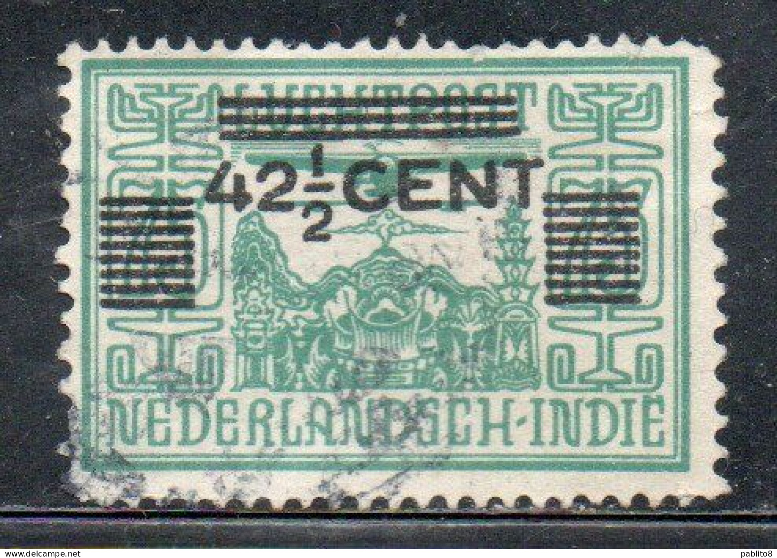 DUTCH INDIA INDIE INDE NEDERLANDS HOLLAND OLANDESE NETHERLANDS INDIES 1934 SURCHARGED 42 1/2c On 75c USED USATO - Nederlands-Indië