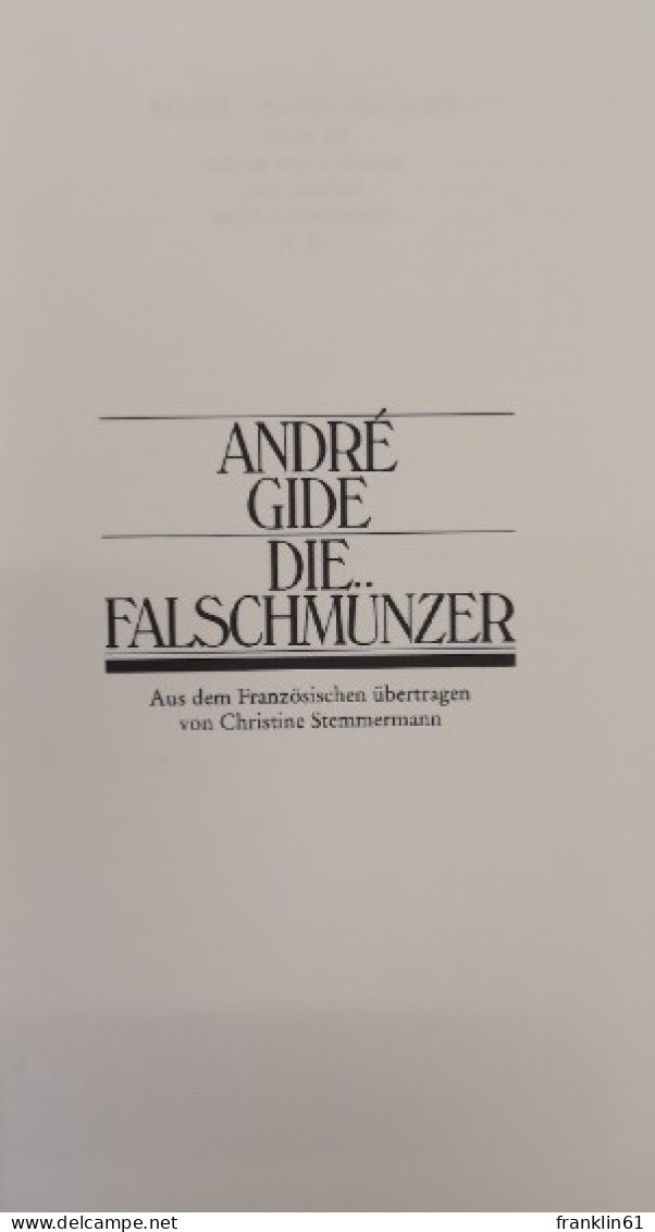 Die Falschmünzer. - Poésie & Essais