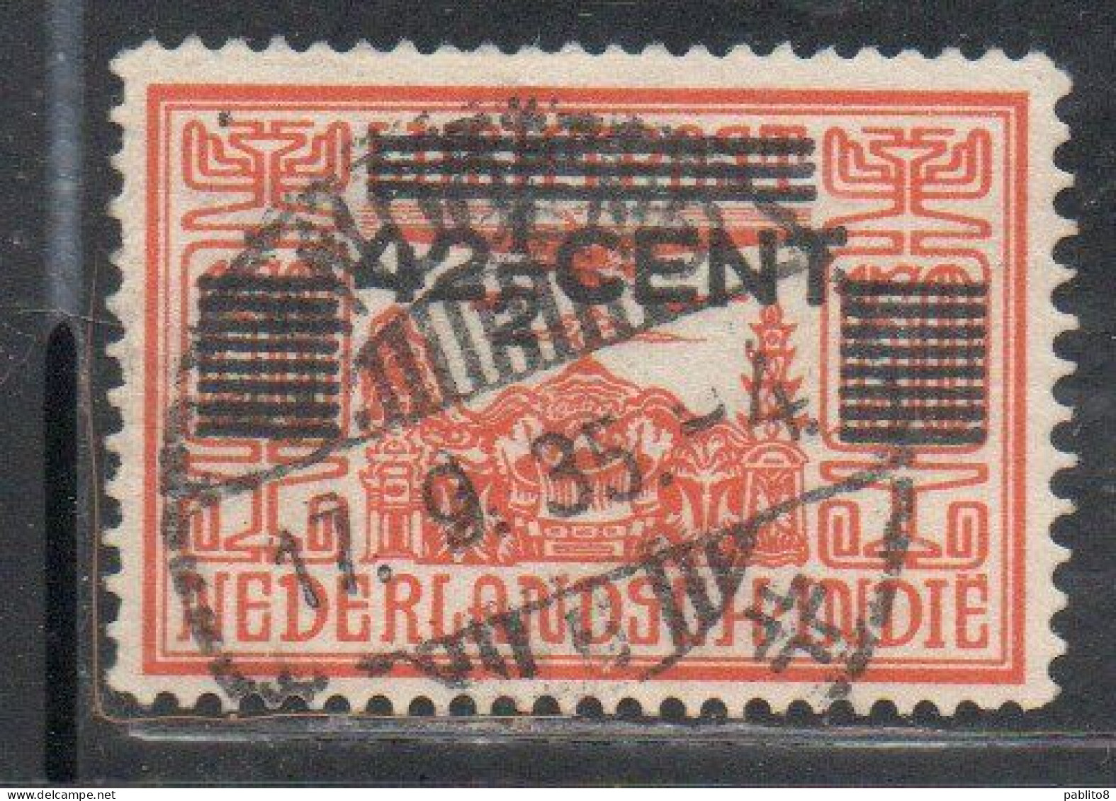 DUTCH INDIA INDIE INDE NEDERLANDS HOLLAND OLANDESE NETHERLANDS INDIES 1934 SURCHARGED 42 1/2c On 1.50g USED USATO - Nederlands-Indië