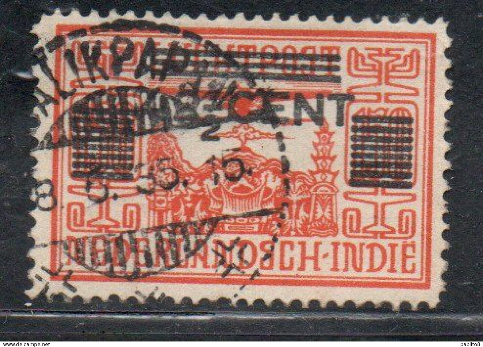 DUTCH INDIA INDIE INDE NEDERLANDS HOLLAND OLANDESE NETHERLANDS INDIES 1934 SURCHARGED 42 1/2c On 1.50g USED USATO - Nederlands-Indië