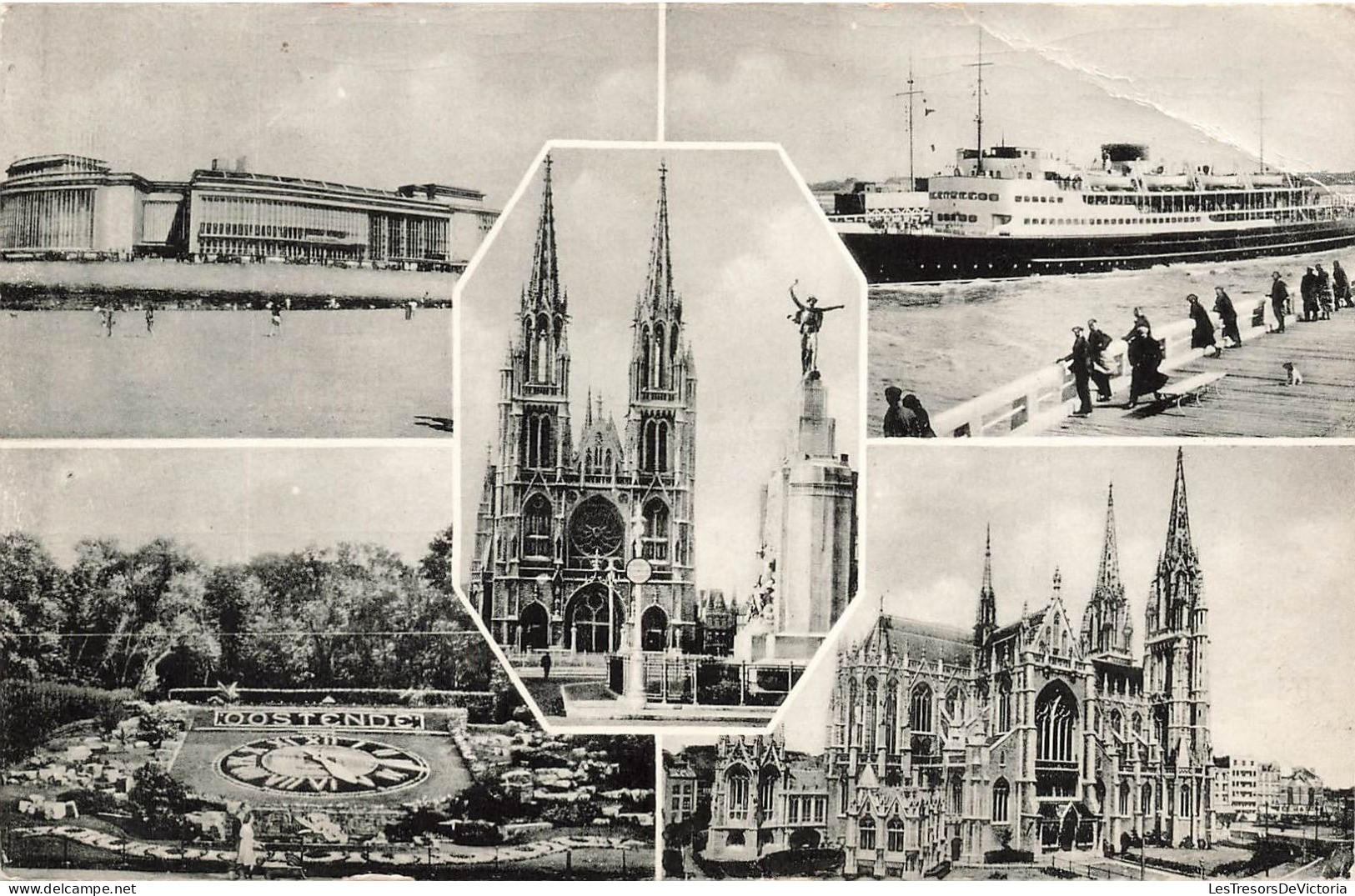 BELGIQUE - Souvenir D'Ostende - Multi Vues - Port - Cathédrale - Cartes Postales Anciennes - Oostende