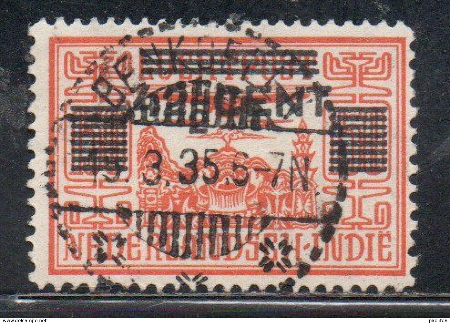 DUTCH INDIA INDIE INDE NEDERLANDS HOLLAND OLANDESE NETHERLANDS INDIES 1934 SURCHARGED 42 1/2c On 1.50g USED USATO - Nederlands-Indië