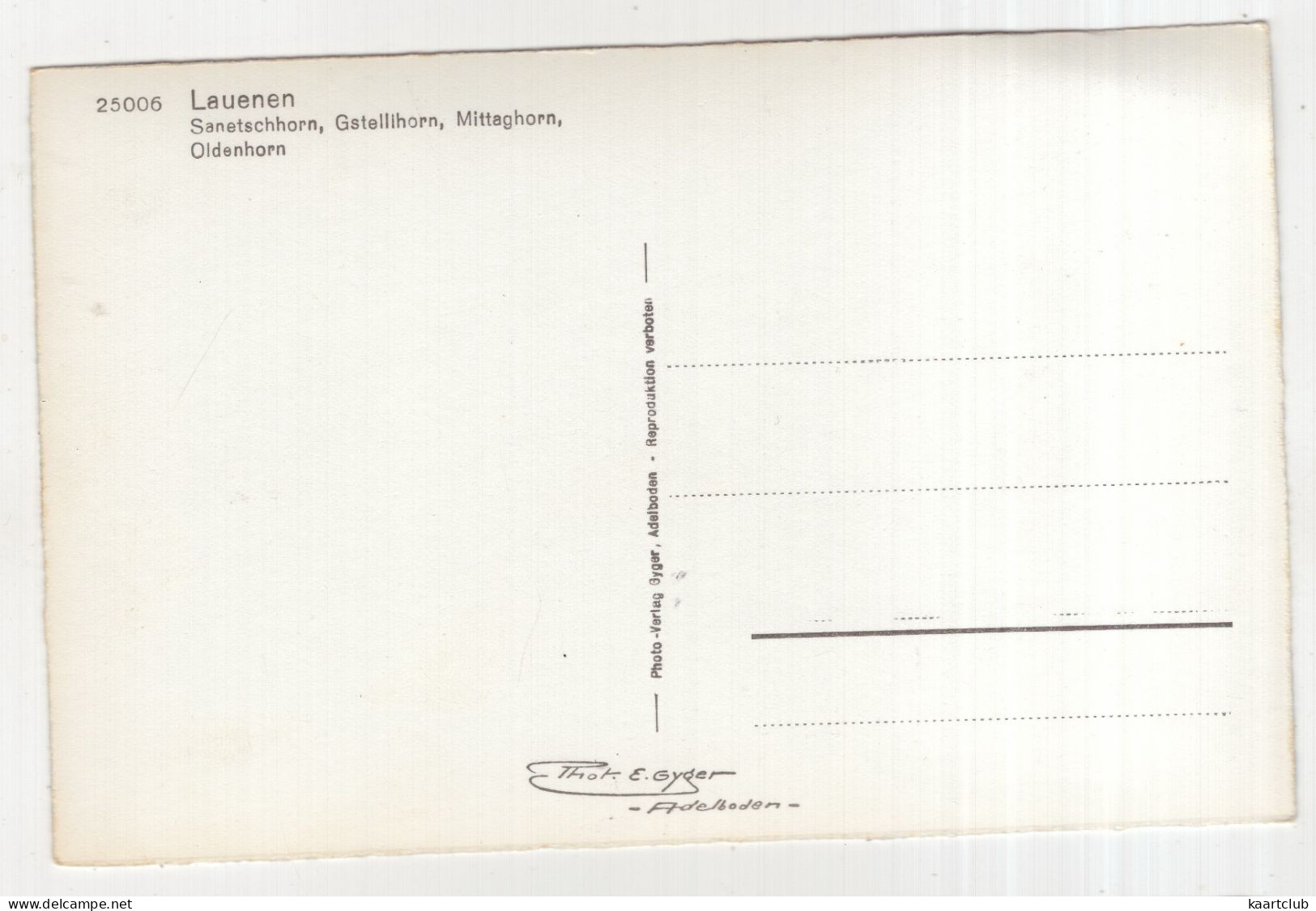 25006  Lauenen - Sanetschhorn, Gstellhorn, Mittaghorn, Oldenhorn - (Schweiz/Suisse) - Lauenen