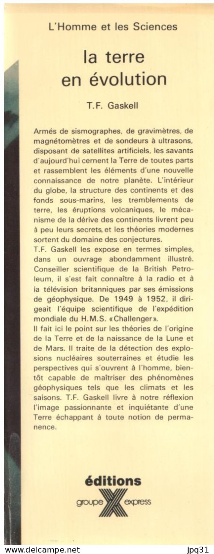 T.F. Gaskell - La terre en évolution - Express / L'homme et les sciences - 1970