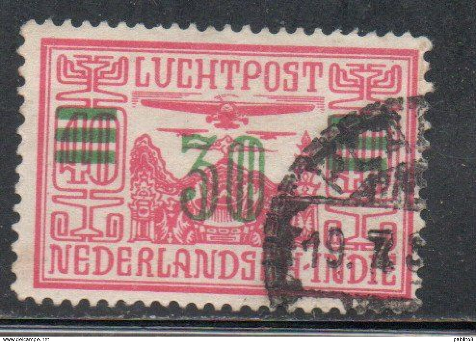 DUTCH INDIA INDIE INDE NEDERLANDS HOLLAND OLANDESE OLANDESI INDIES 1930 1932 AIRMAIL AIR MAIL SURCHARGED 30c On 40c USED - Nederlands-Indië