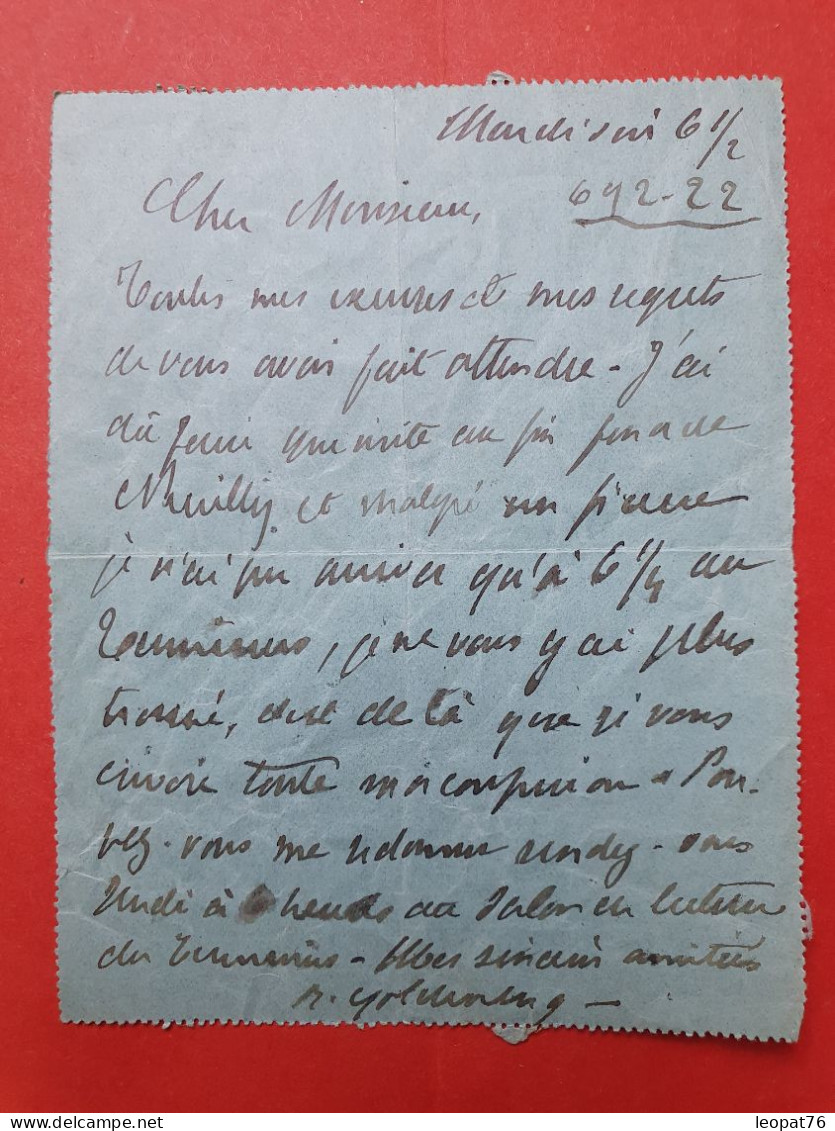 Carte Pneumatique ( Carte Lettre ) De Paris Pour Paris En 1905 - N 223 - Pneumatiques