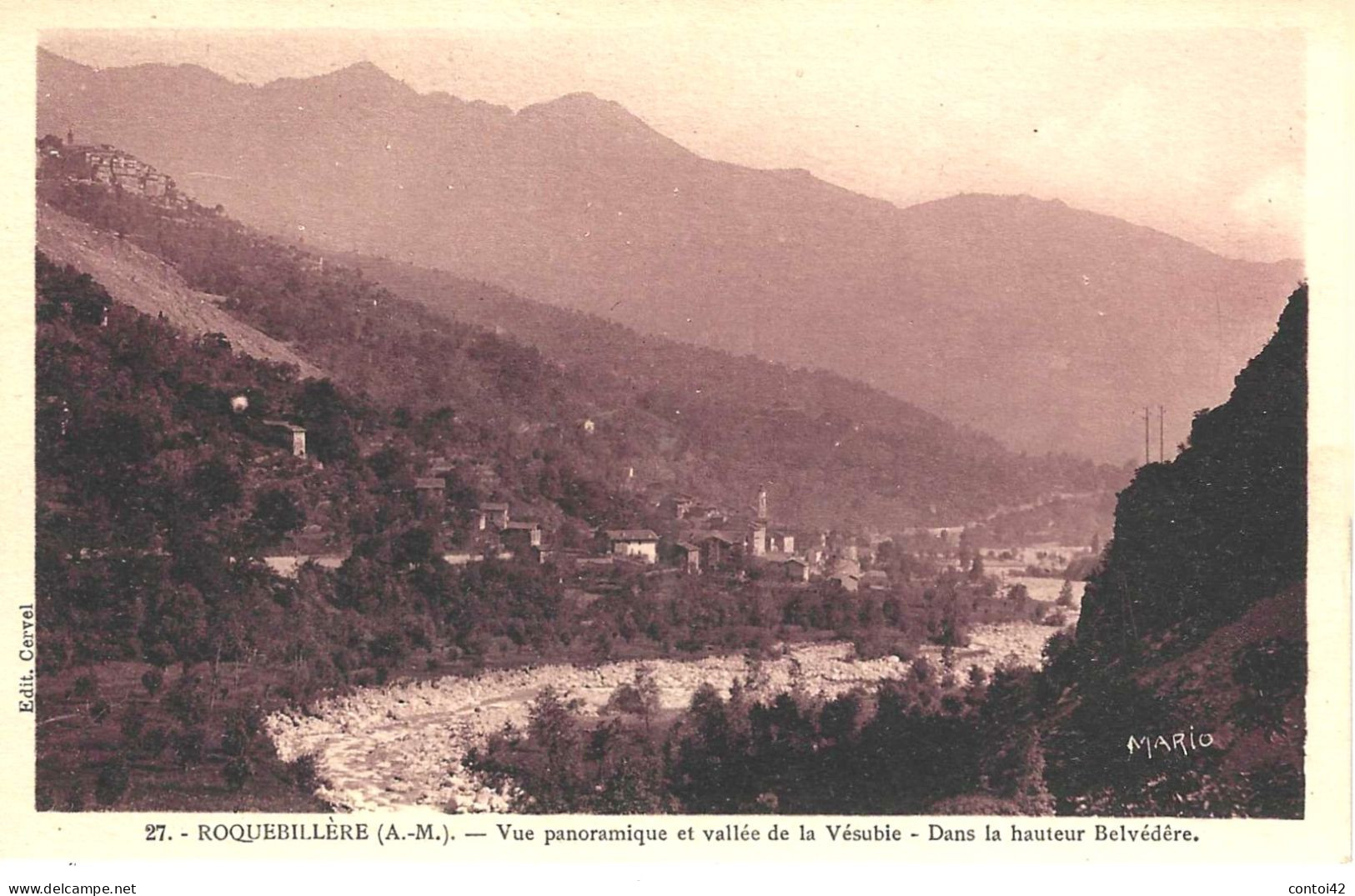 06 ROQUEBILLIERE VUE PANORAMIQUE  N°27 EDITEUR CERVEL VALLEE DE LA VESUBIE ALPES MARITIMES - Roquebilliere