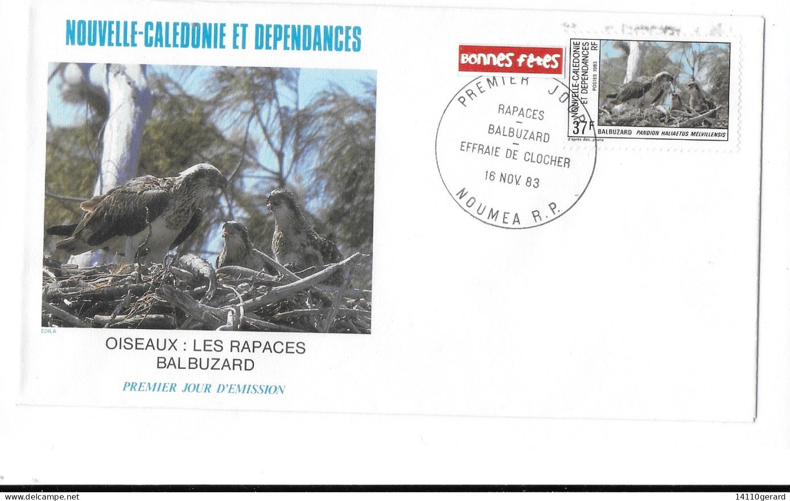 NOUVELLE -CALÉDONIE ET DÉPENDANCES OISEAUX BALBUZARD - Used Stamps