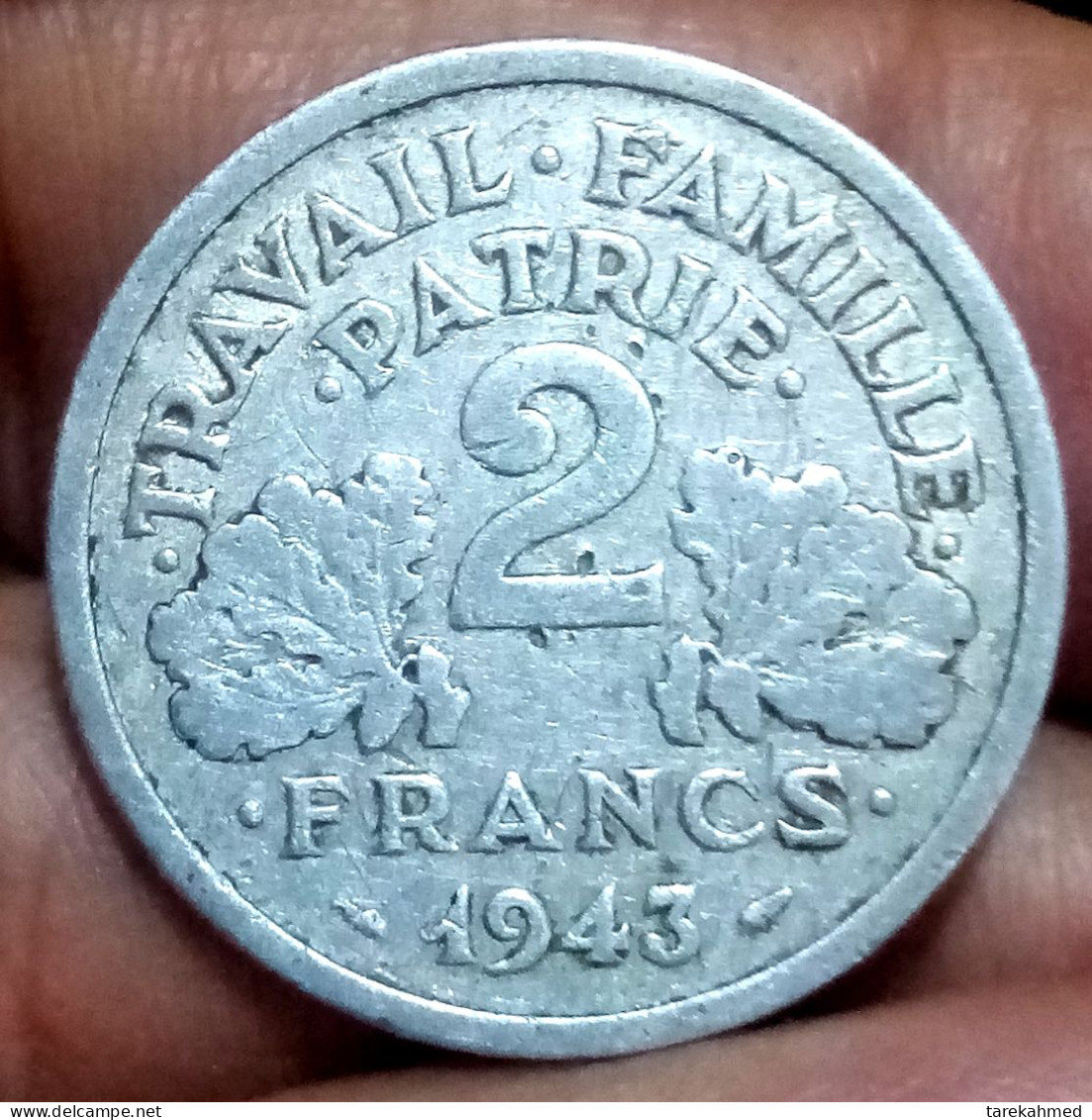 France - 2 Francs, 1943, KM# 904.1, Perfect, Agouz - 2 Francs