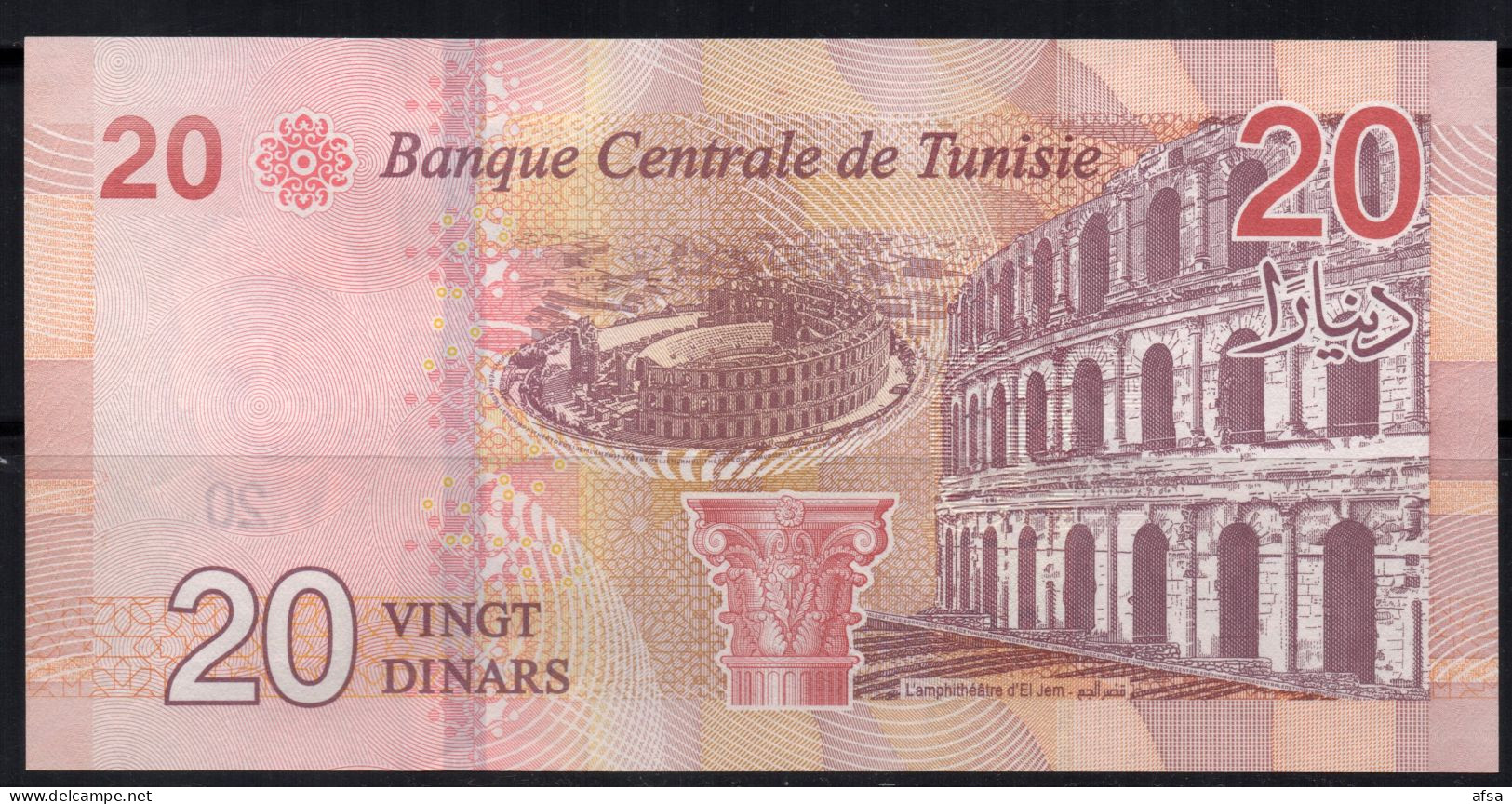 20 Dinars 2017 UNC**(2 Scans) // Billet  NEUF**(2 Images) /( ENVOI GRATUIT) /(FREE SHIPPING) - Tunisie