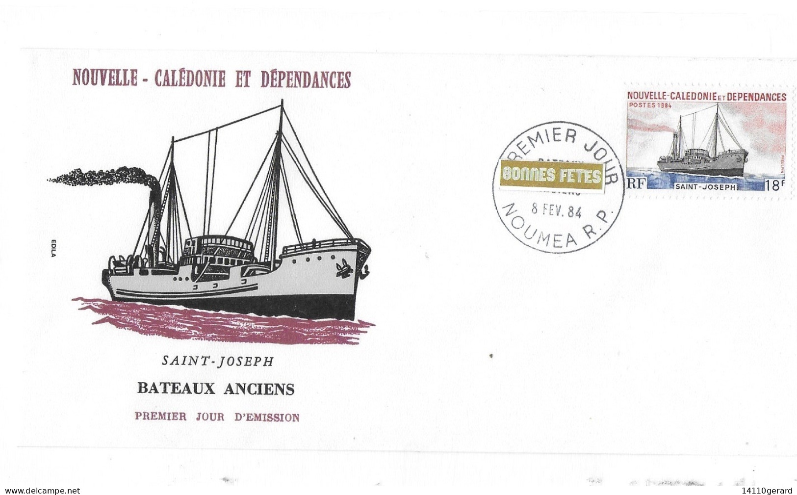 NOUVELLE -CALÉDONIE ET DÉPENDANCES  BATEAUX ANCIENS Saint Antoine/saint -joseph 8 Février 1984 - Gebraucht