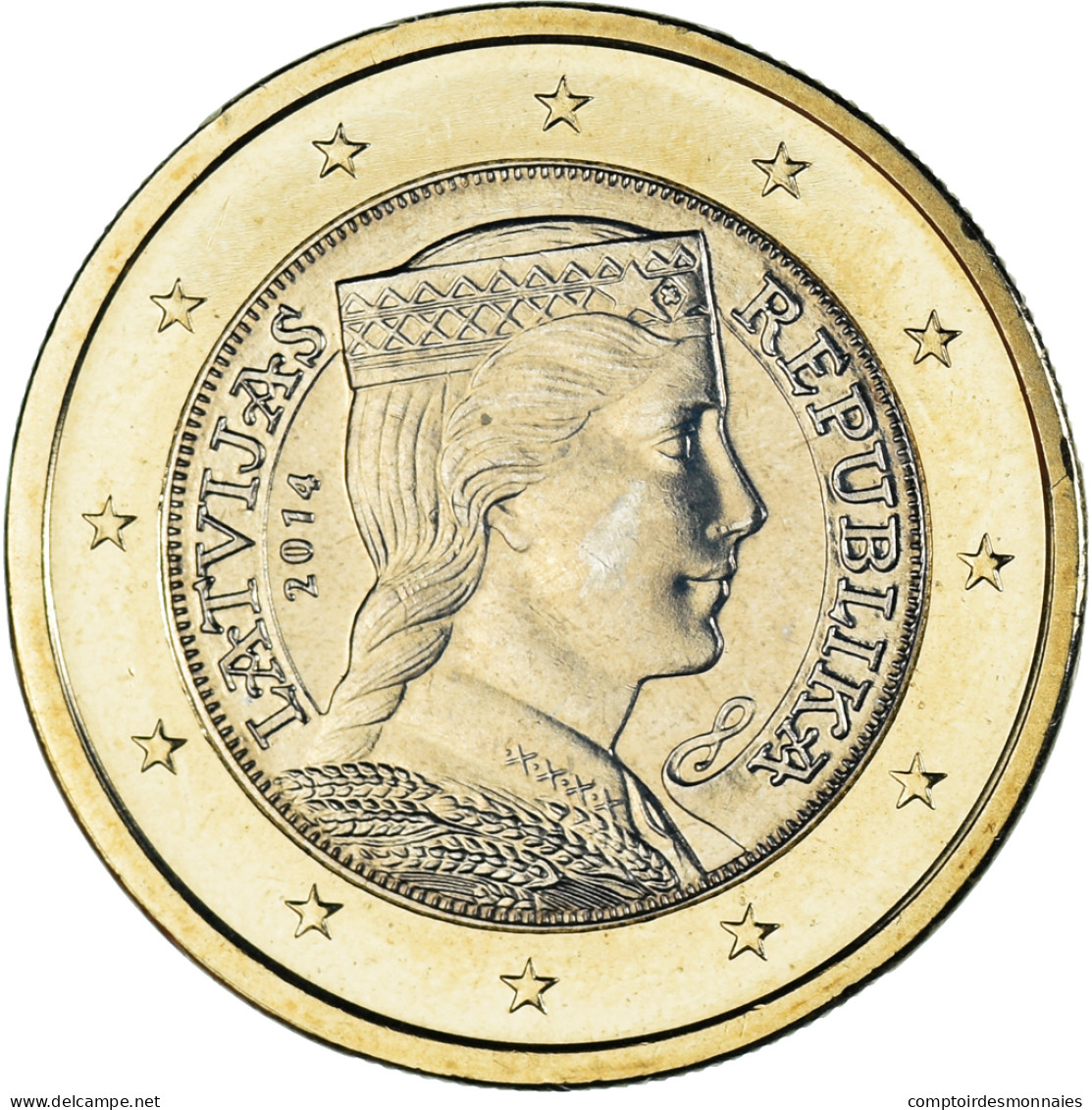 Lettonie, Euro, 2014, Stuttgart, SUP+, Bimétallique, KM:156 - Lettonie