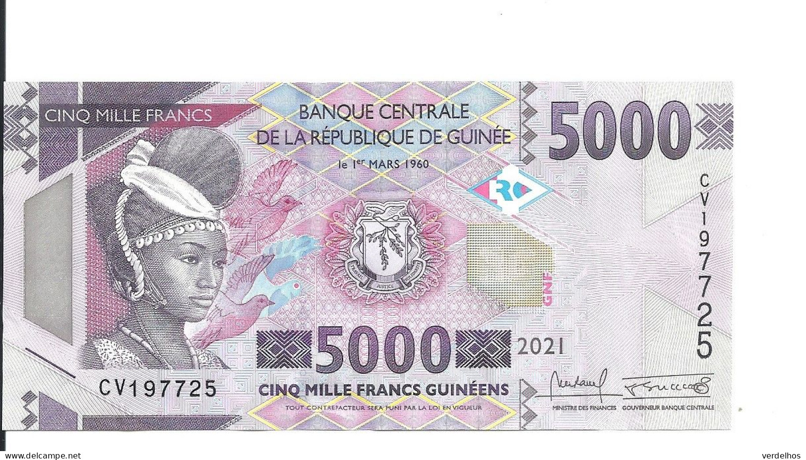 GUINEE 5000 FRANCS 2021 UNC P 49 C - Guinée