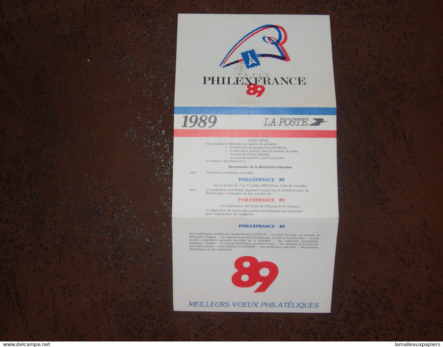 Calendrier La Poste Philexfrance 1989 - Catalogues De Maisons De Vente
