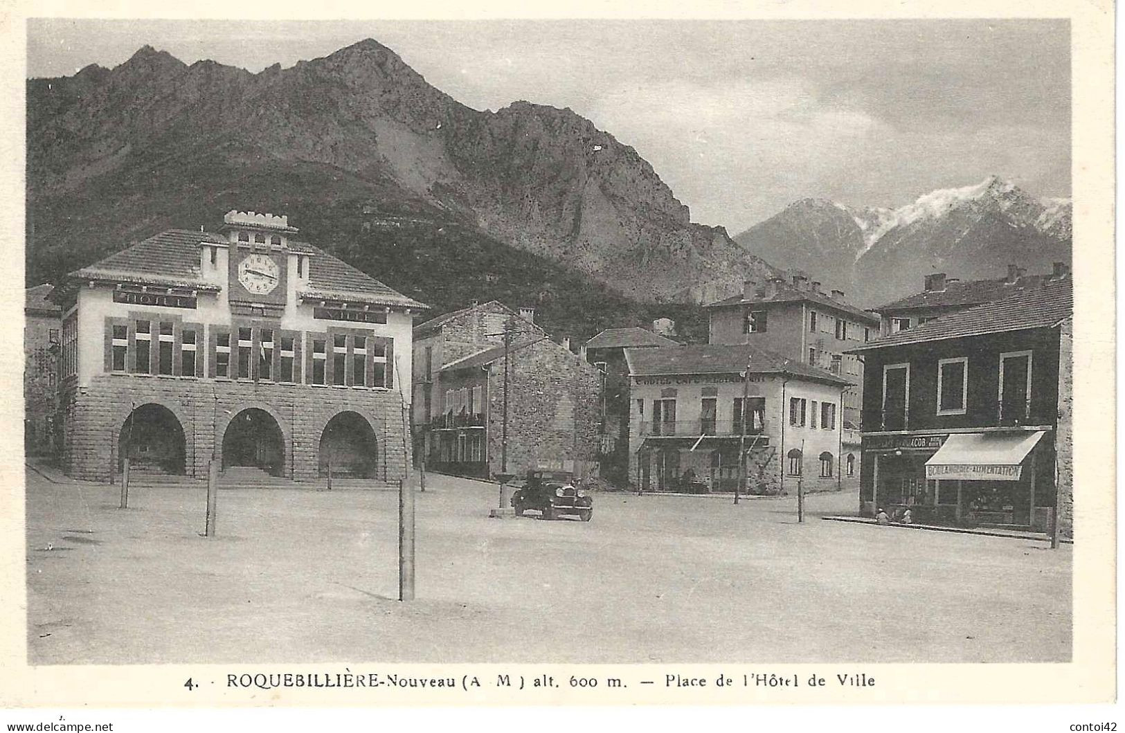 06 ROQUEBILLIERE PLACE HOTEL DE VILLE  VALLEE DE LA VESUBIE ALPES MARITIMES - Roquebilliere