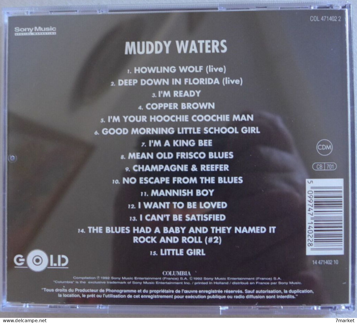 CD/ Muddy Waters - 15 Titres Originaux. Collection Gold /  Sony - 1992 - Blues