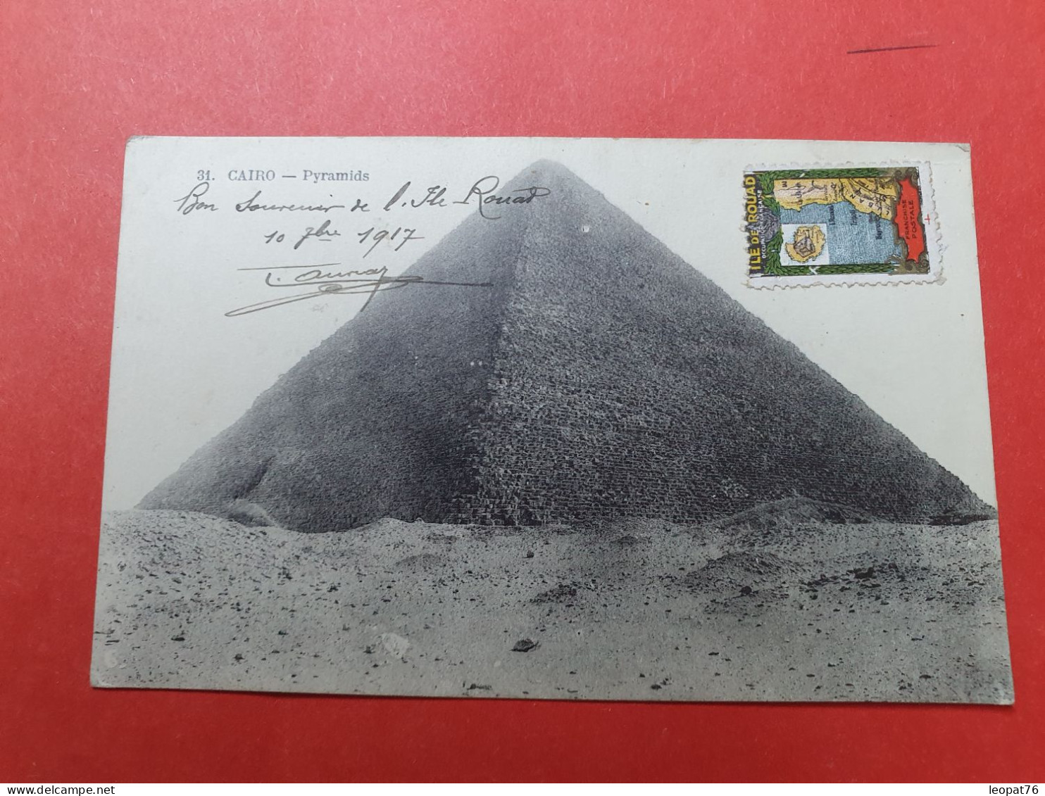 Rouad - Rare Vignette FM De L'île De Rouad Sur Carte Postale ( Le Caire) écrite De Rouad En 1917 Pour Coutances - N 243 - Brieven En Documenten