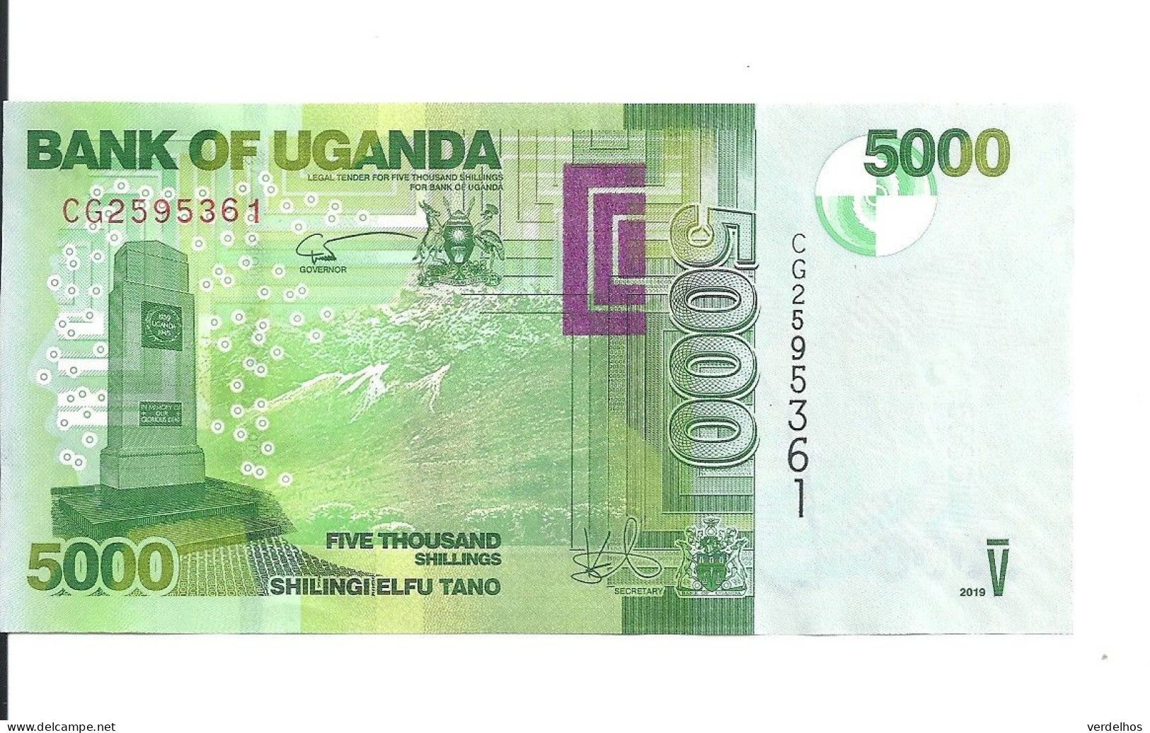 OUGANDA 5000 SHILLINGS  2019 UNC P 51 F - Ouganda