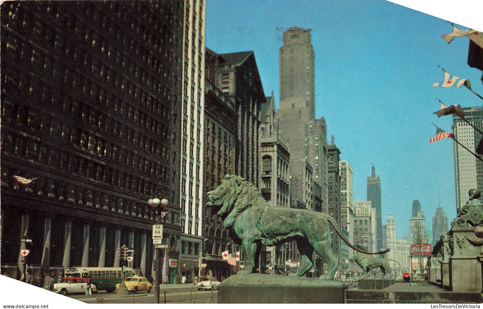 ETATS-UNIS - Chicago - Michigan Avenue Lions - Carte Postale - Chicago